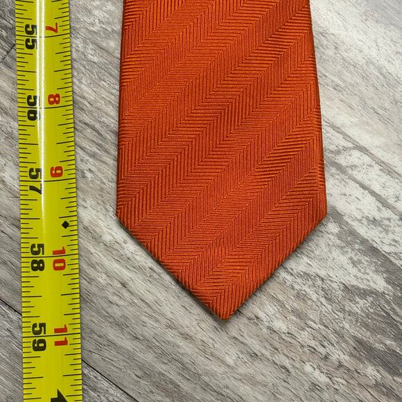 Charles Tyrwhitt Orange Mens 59" Silk Textured Business Corpcore Preppy Neck Tie - Picture 6 of 9